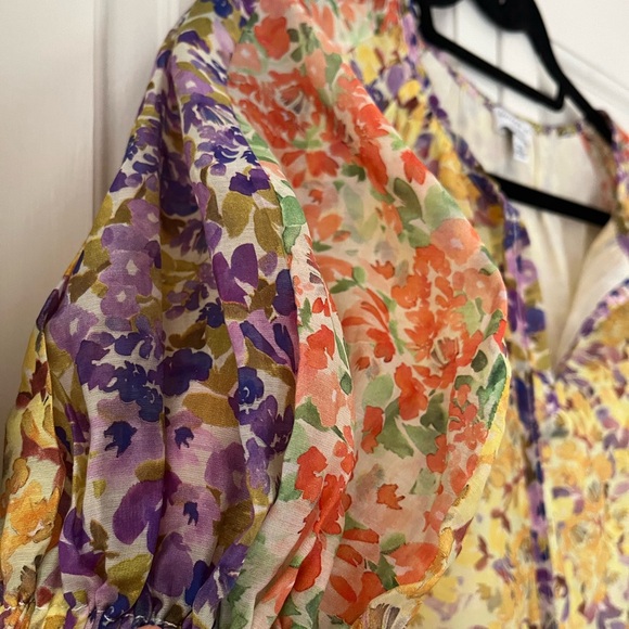 Anthropologie x Current Air floral watercolor print blouse size small romantic - Picture 11 of 17